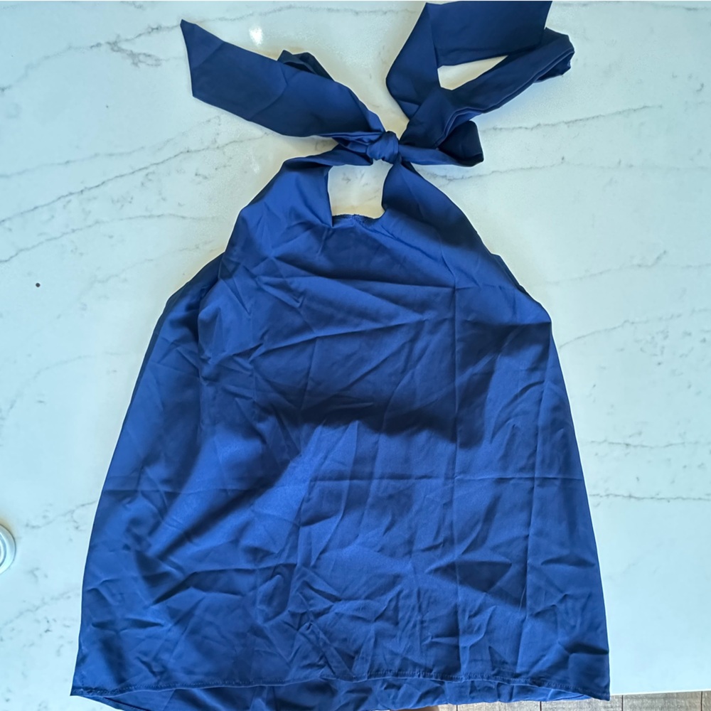 BLUE halter top XXL